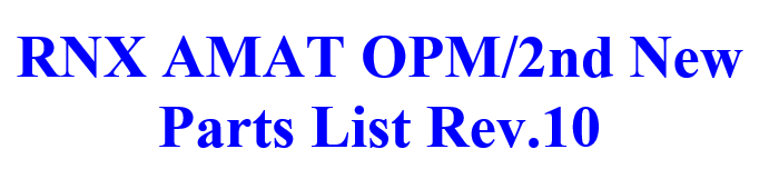 RNX AMAT OPM/2nd New Parts List_Rev.10_20240613